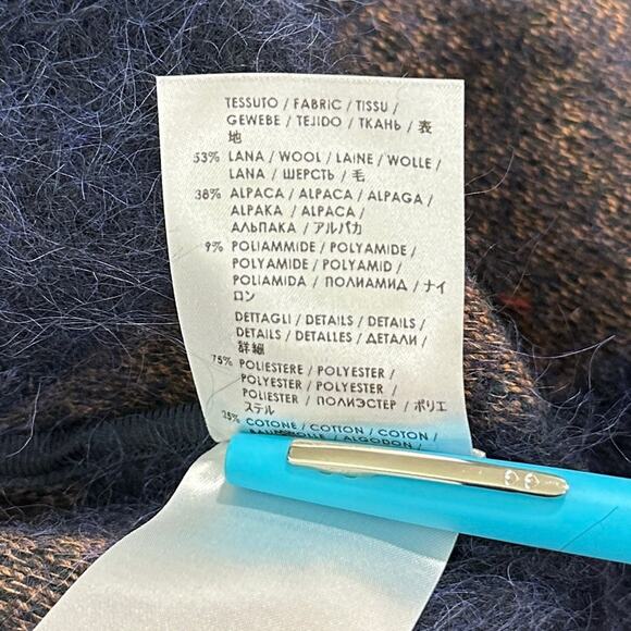 Stella McCartney Alpaca Wool Blend Blanket Draped Coat Houndstooth RARE 44 10 - Picture 7 of 8